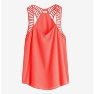 Orange Pixley Dinora Lattice Strap Blouse Tank Top
